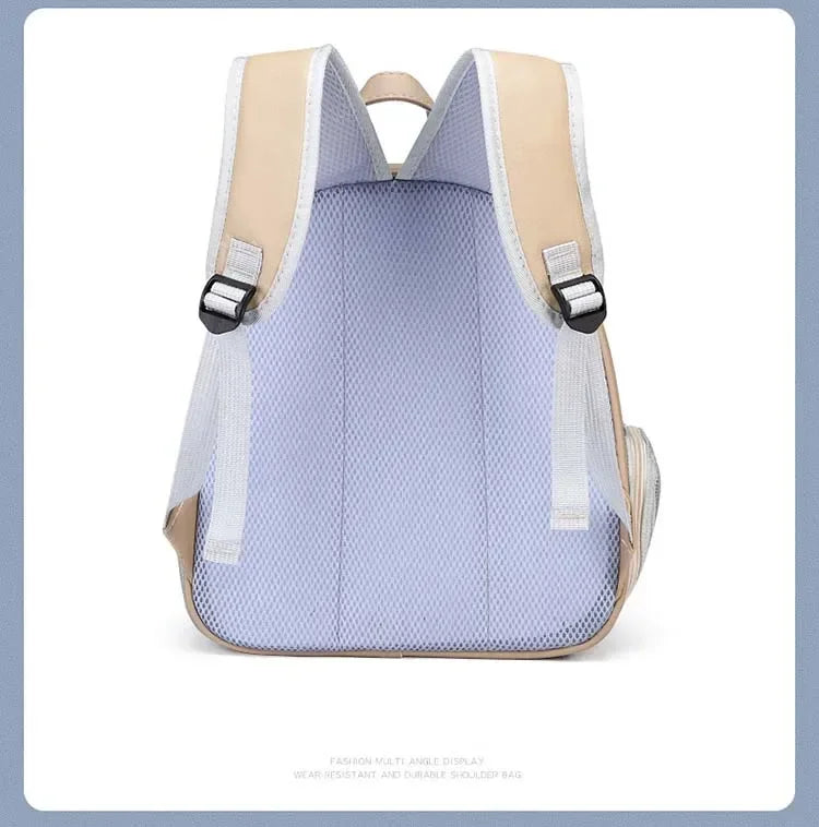 Sac à dos chat en similicuir avec fenêtre tête de chat