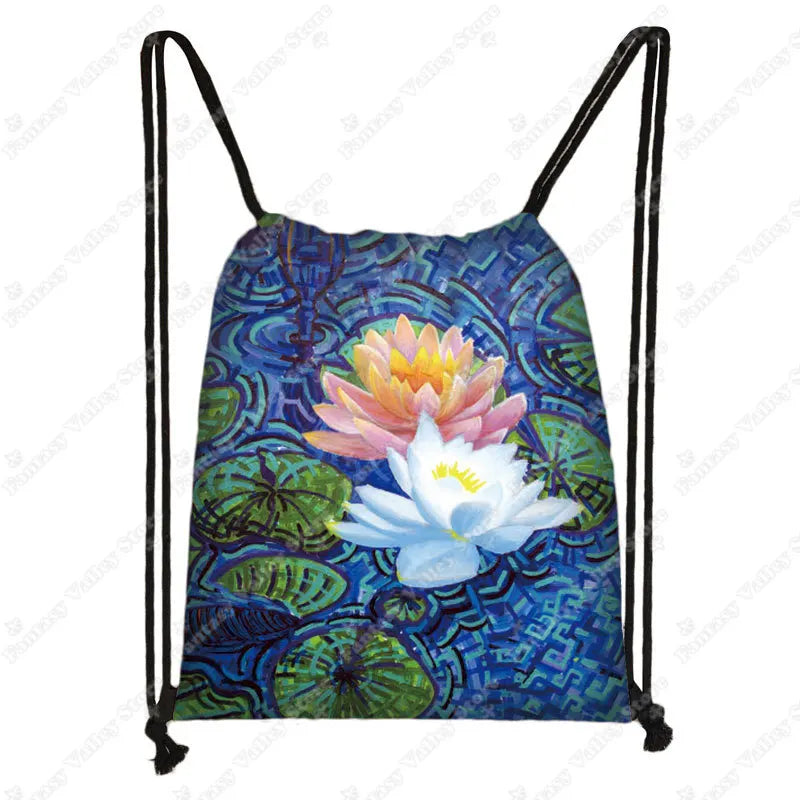 Sac à dos cordon toile motifs tableaux célèbres