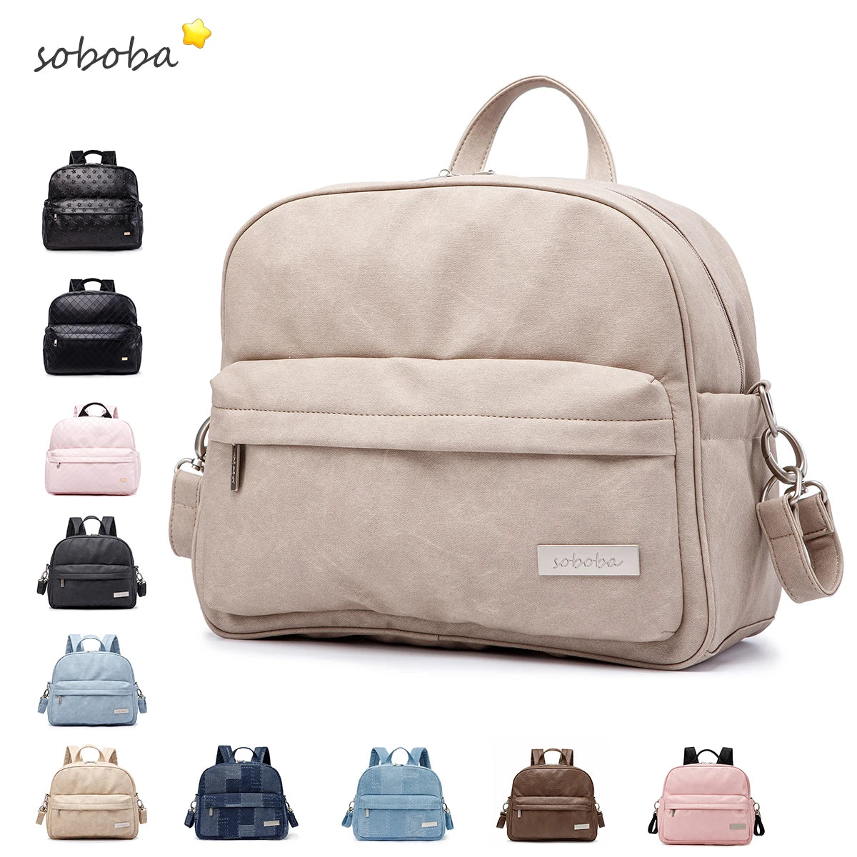Sac à dos à langer en PU/PVC