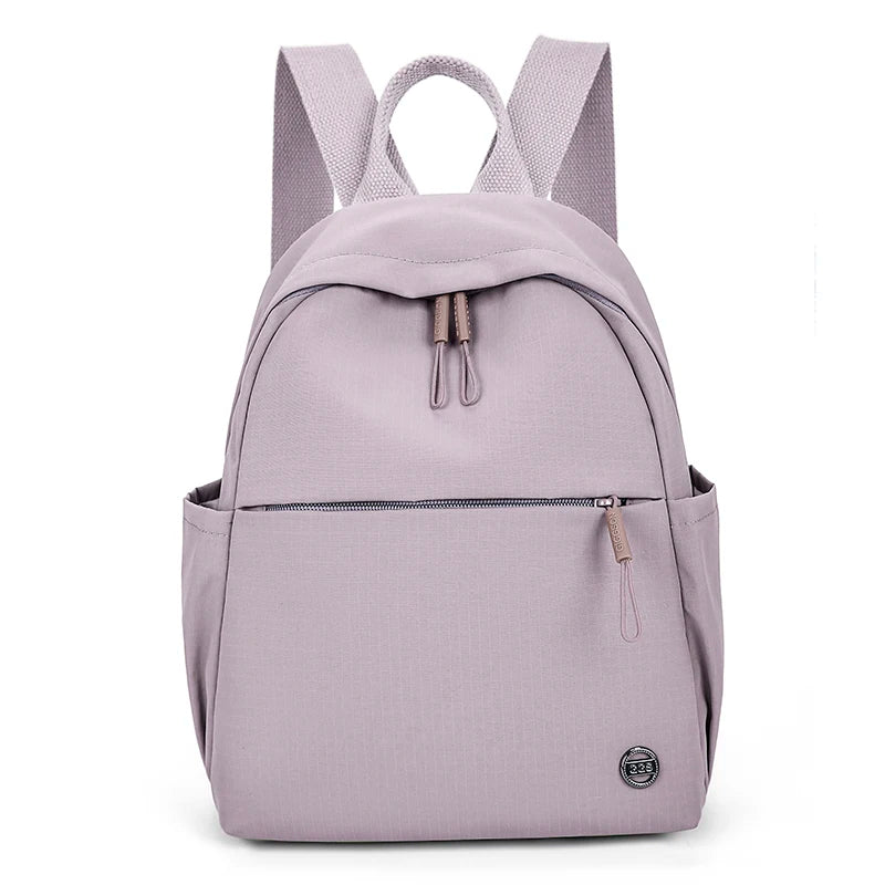 Petit sac à dos femme en nylon à poche avant zippée