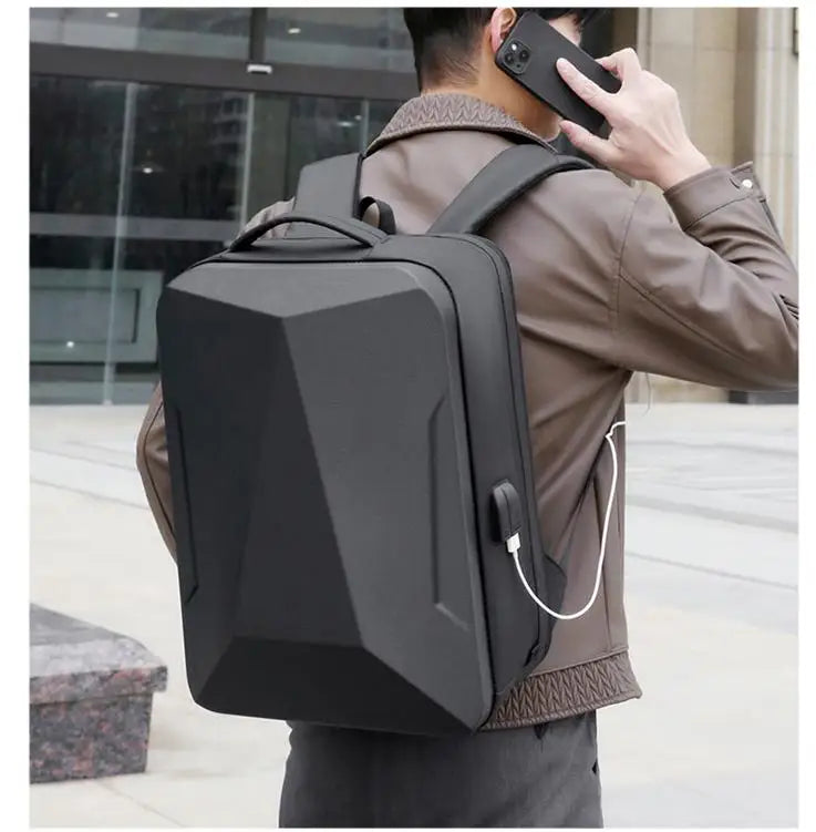 Sac à dos homme coque rigide anti-vol avec port USB