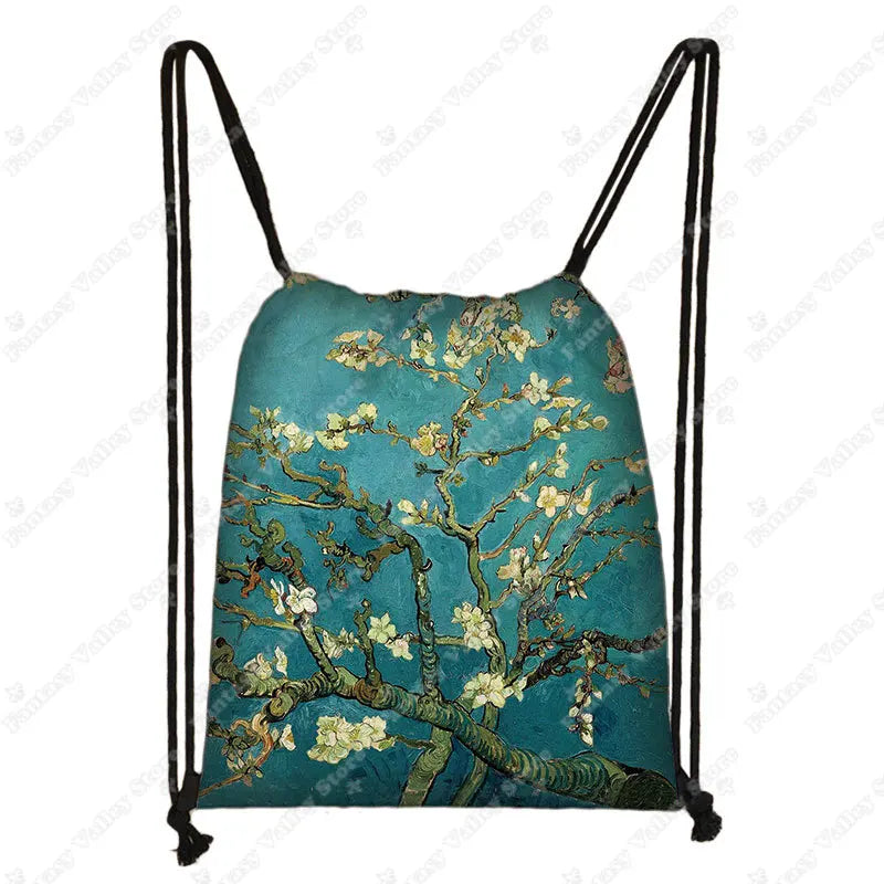 Sac à dos cordon toile motifs tableaux célèbres