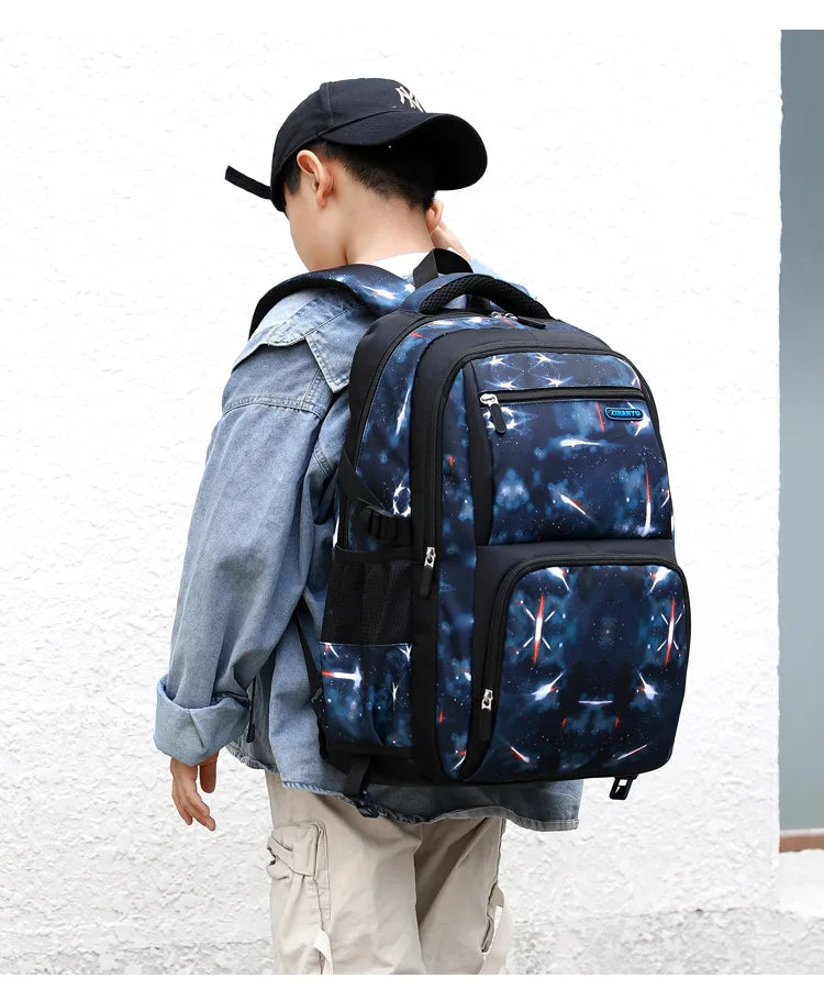 Sac à dos à roulettes garçon motif galaxie