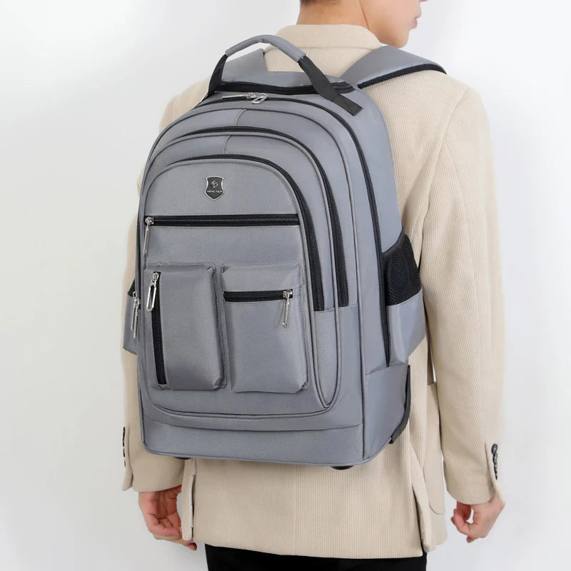 Sac à dos homme à roulettes en toile Oxford