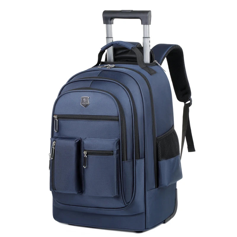 Sac à dos homme à roulettes en toile Oxford