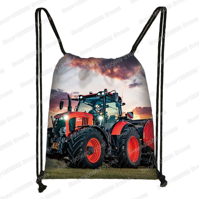 Sac à dos toile motif tracteur enfant