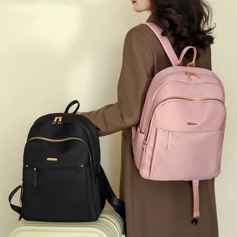 Sac à dos femme en nylon avec poche filet