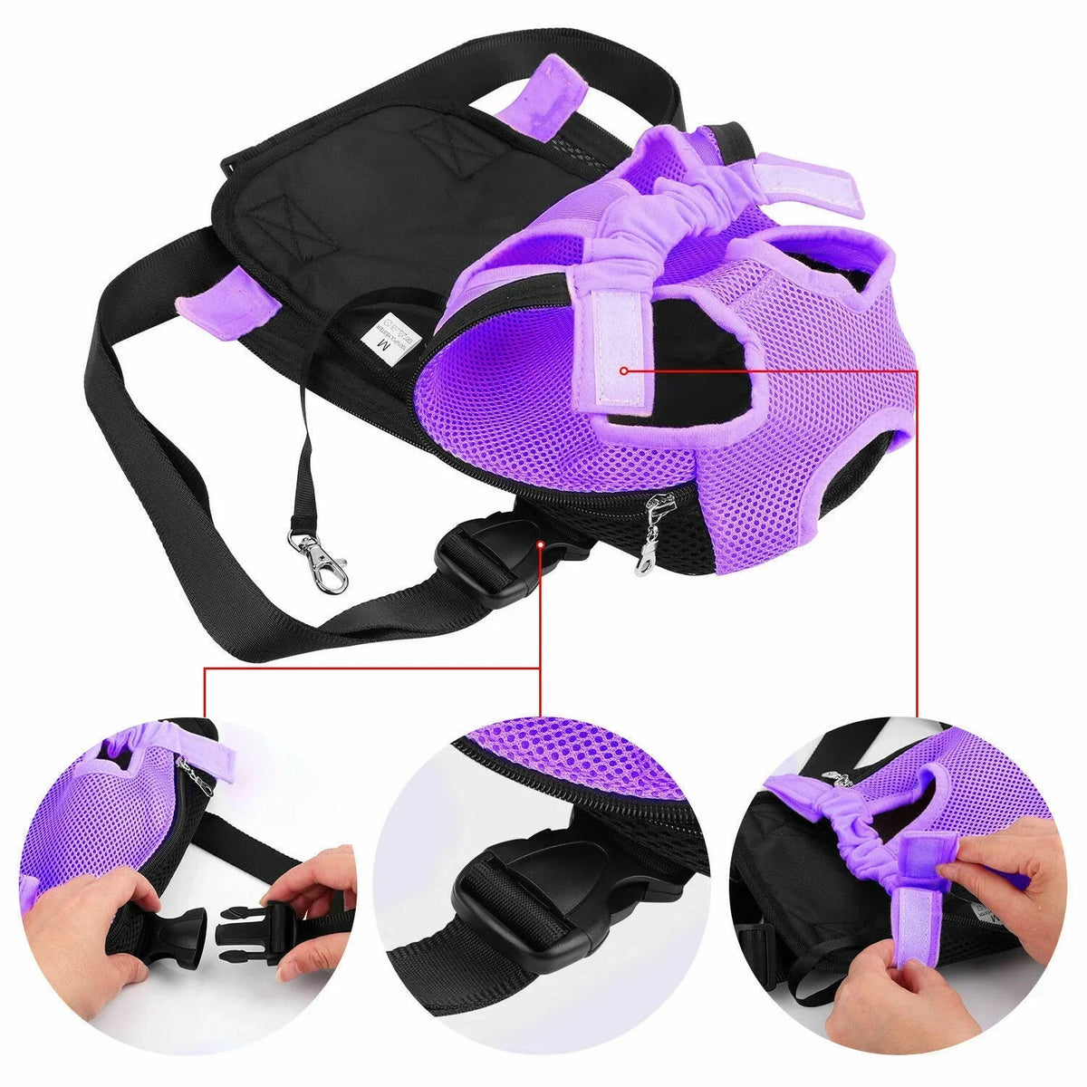 Porte-animal ventral pour chat et petit chien