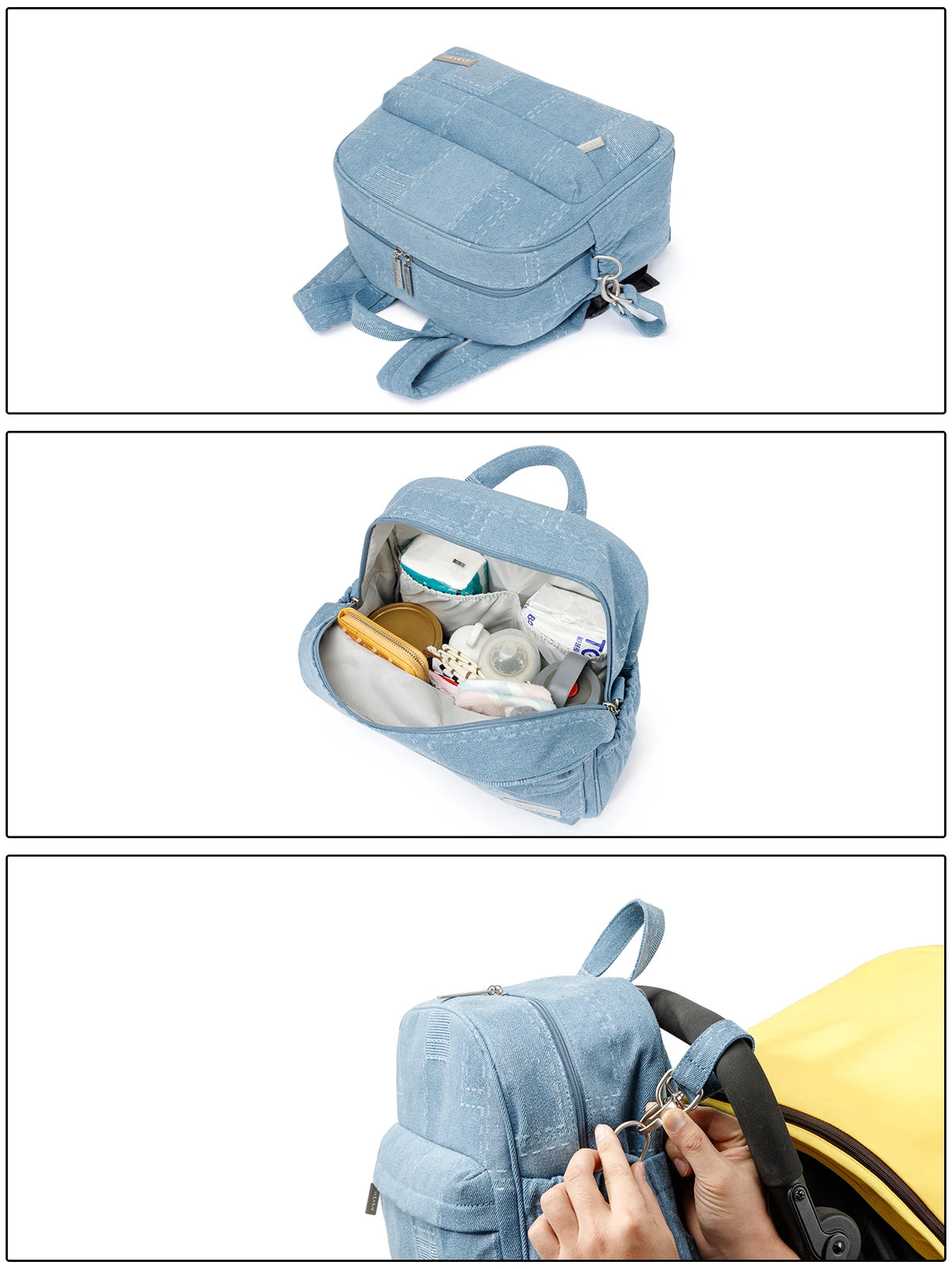 Sac à dos à langer en PU/PVC