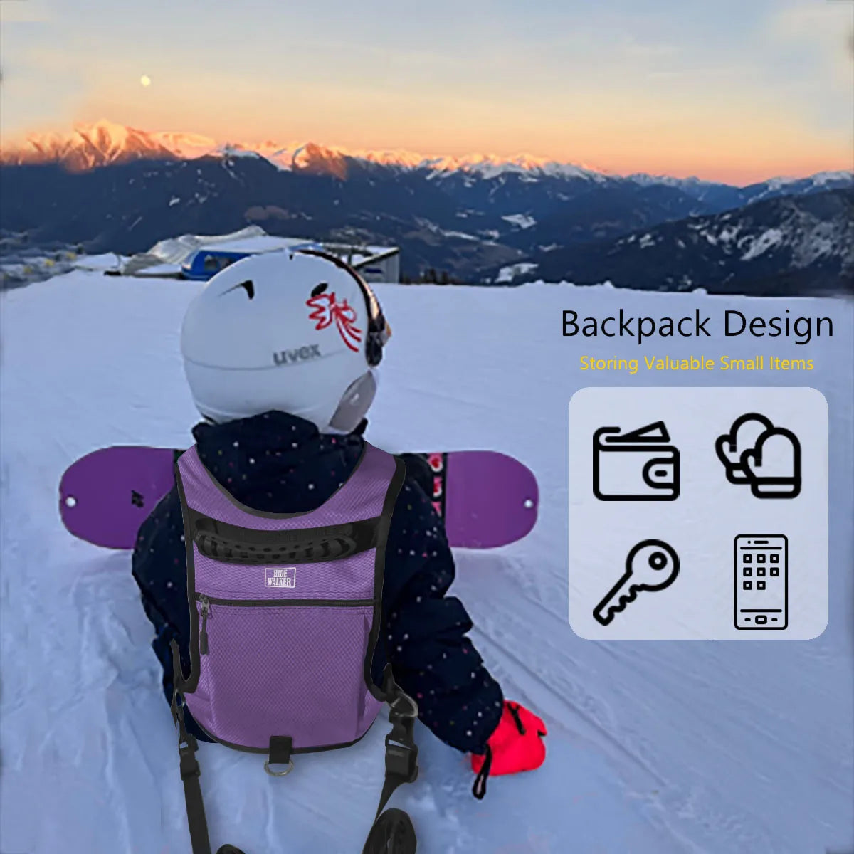 Sac à dos ski enfant avec harnais de sécurité