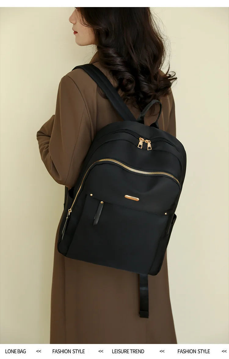 Sac à dos femme en nylon avec poche filet