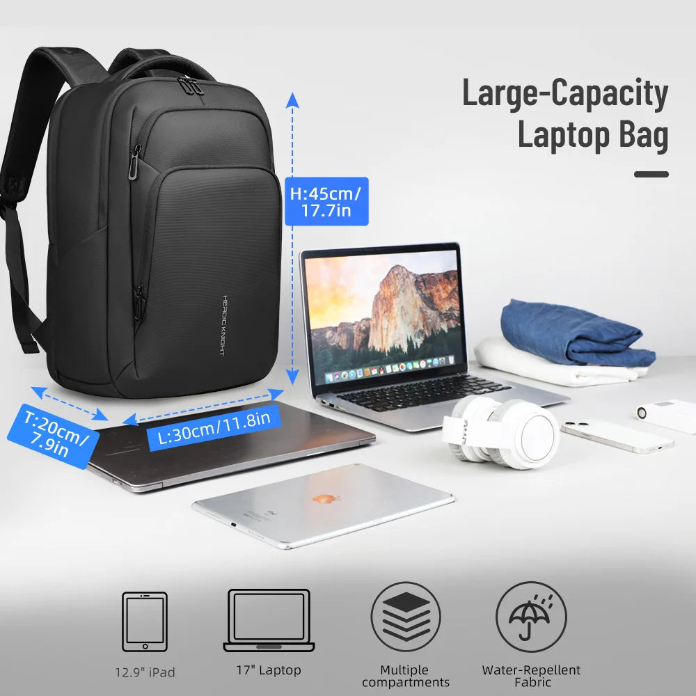 Sac à dos ordinateur 17.3 pouces en toile Oxford avec USB