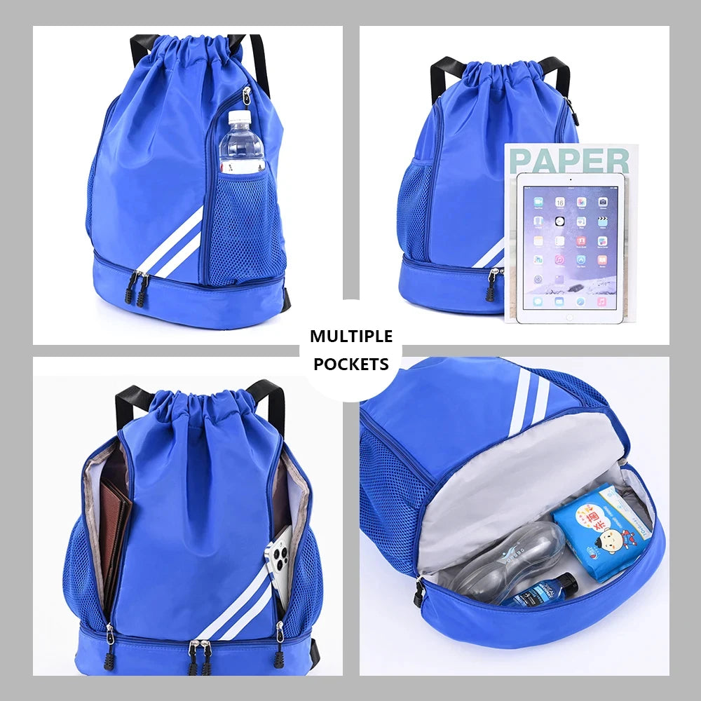 Sac à dos sport à cordon avec compartiment chaussures séparé