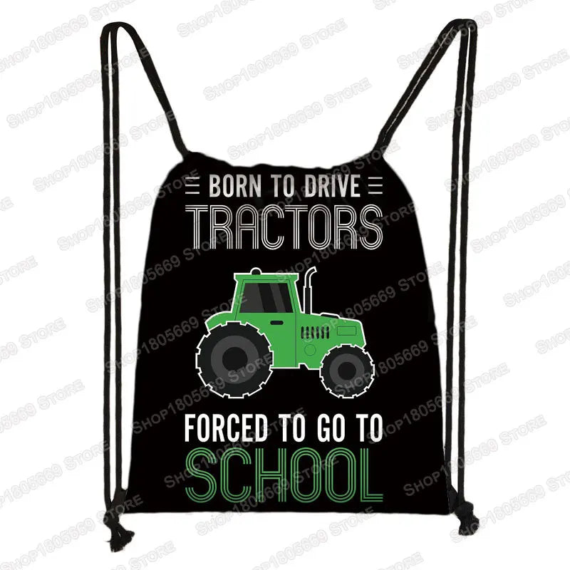 Sac à dos toile motif tracteur enfant