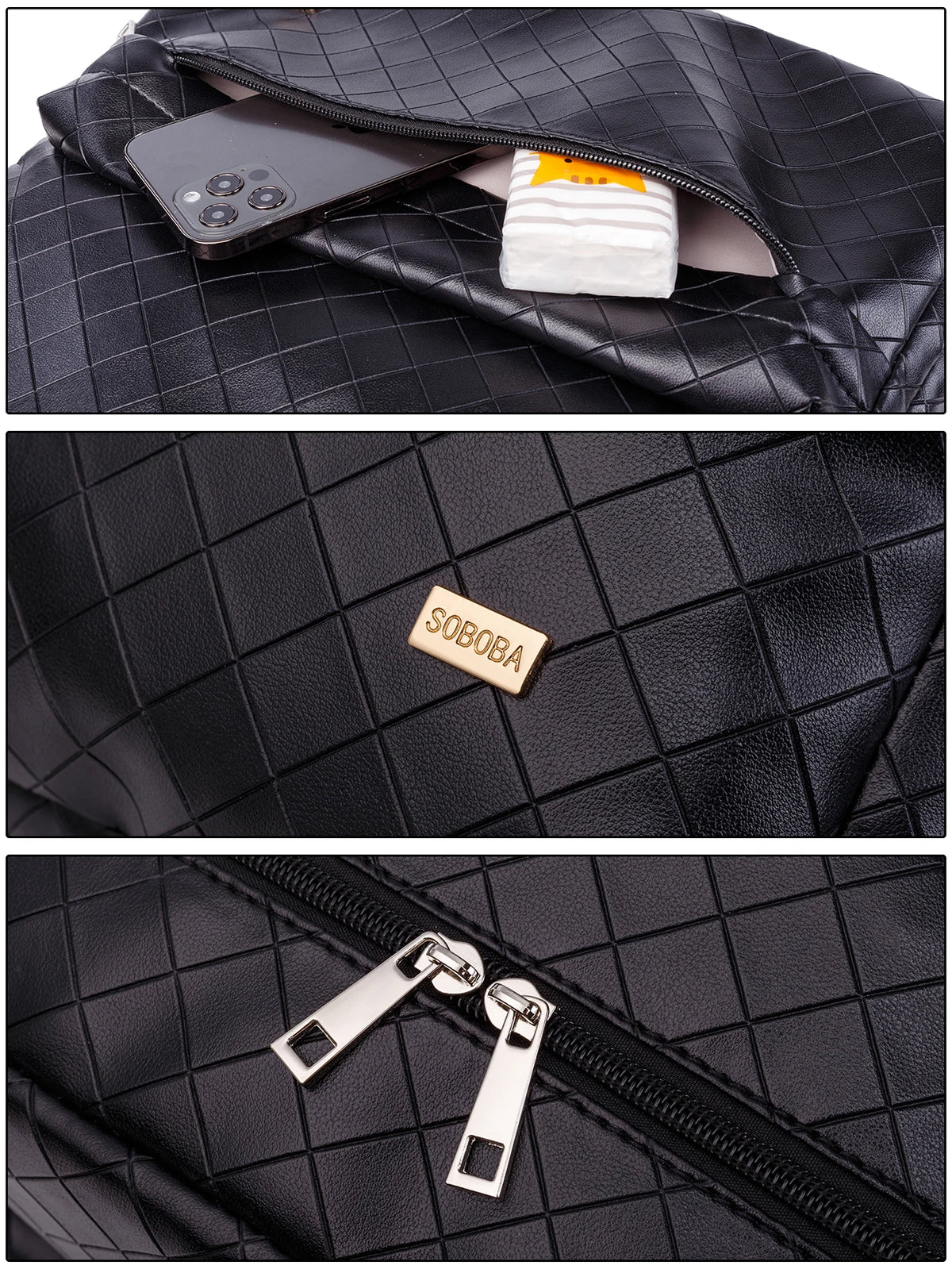 Sac à dos à langer en PU/PVC