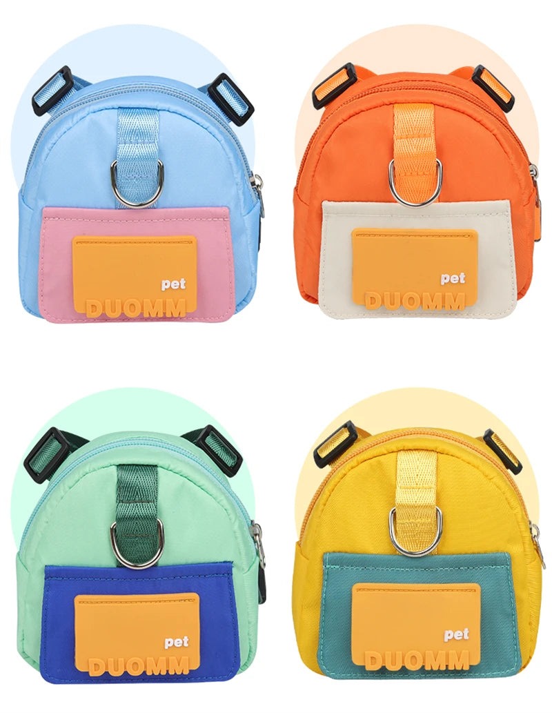 Sac à dos chien en nylon avec laisse assortie